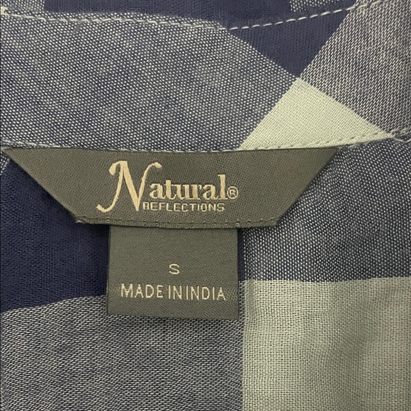 Natural Reflections Women’s Plaid Button Down Shirt Top Small Blue Rodeo Cowgirl - Picture 2 of 6